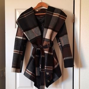 Chicwish Prairie Check Rabato Coat
